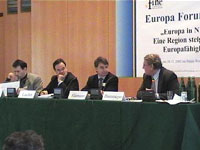 Prof. Dr. R. Alexander Lorz, Armin Laschet, Prof. Dr. Ulrich von Alemann und Prof. Dr. Manfred Dammeyer (v.l.)